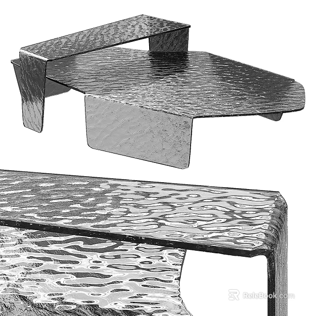 Modern Metal Panel With Hammered Textured Surface For Contemporary Furniture Design 3d model 