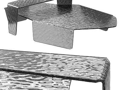 Modern Metal Panel With Hammered Textured Surface For Contemporary Furniture Design 3d model