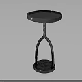 Modern Metal Side Table With Round Top And Curved Legs Design 3d model