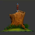 Tomahawk Axe Wooden Axe Handle Axe Mountain Axe Chopping Wood Axe Chopping Wood Axe Magic Axe 3d model