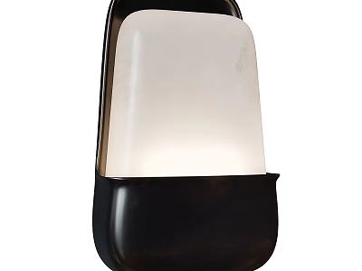 Modern Minimalist Wall Lamp With Black Frame And White Lampshade For Indoor Lighting 3d model