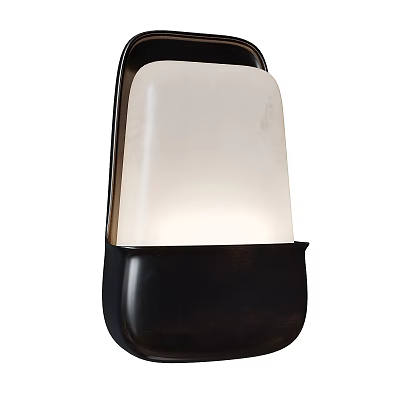 Modern Minimalist Wall Lamp With Black Frame And White Lampshade For Indoor Lighting 3d model