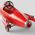 Vintage Red Toy Car With Retro Aesthetic And Unique Design