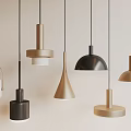 Modern Pendant Lights Hanging With Different Shapes And Neutral Tones For Interior Design