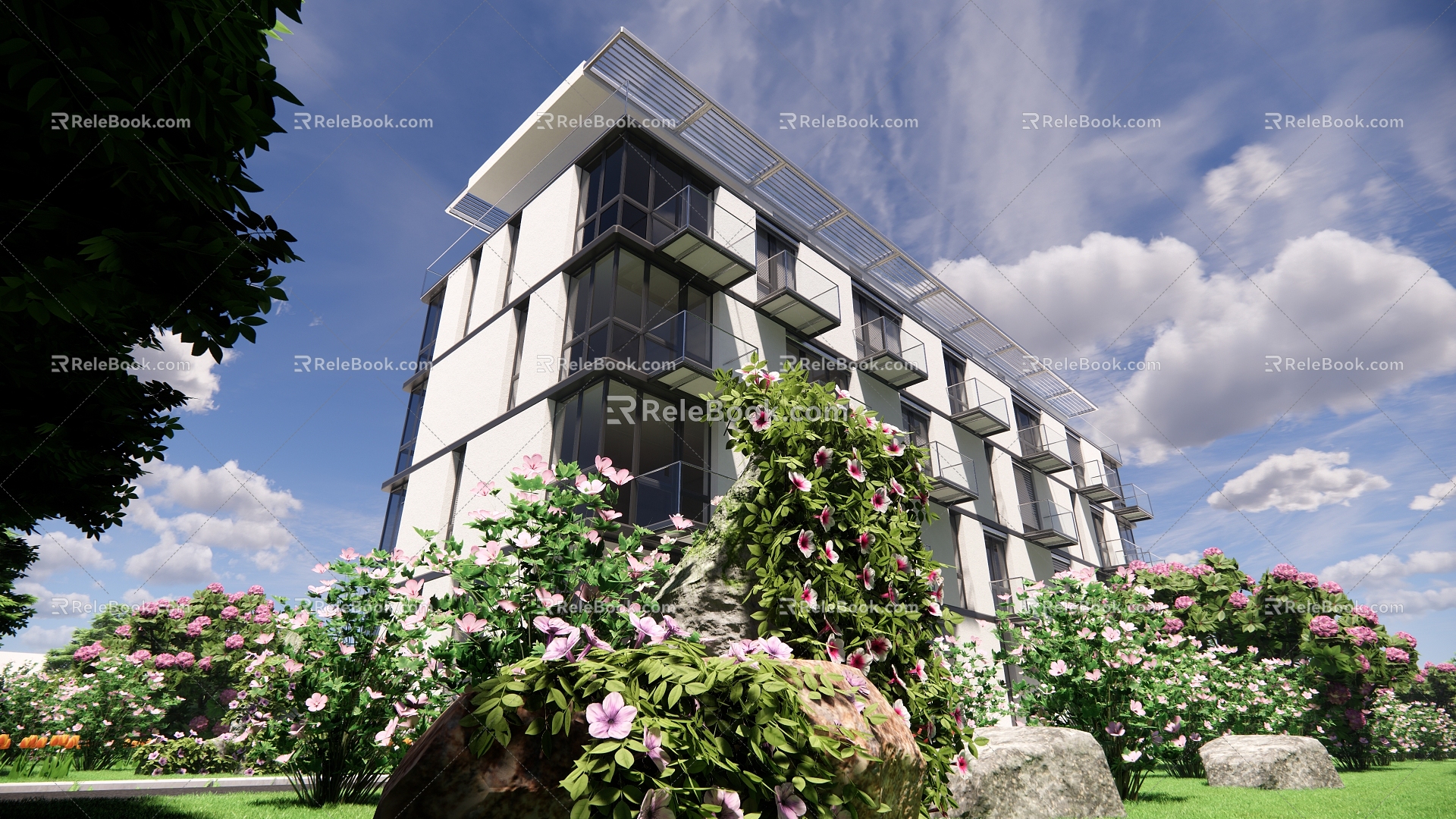 Modern Residential District Planning Ideal Community Happiness 3d model