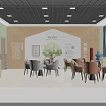Classroom Interior Design With Wooden Walls Green Decor Tree Art And Study Tables