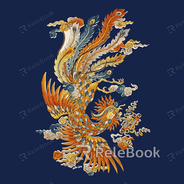 New Chinese Carved Phoenix Phoenix Bird King of Birds Phoenix Dance Nine Days Luan Feng Xuan Bird Dragon Phoenix model