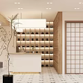 Elegant Clubhouse Interior With Tea Baking Areas Staircase And Plants