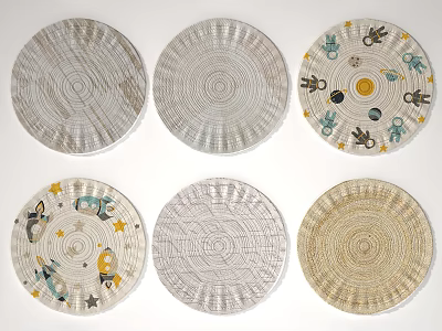 Round Rugs With Various Patterns Soft Woven For Living Room Bedroom Decor 3d model