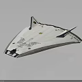 Futuristic White Spacecraft With Triangular Wings And Aerodynamic Design For Space Exploration 3d model