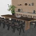 Modern Dining Table and Chair 3d model