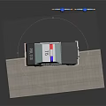 3D Rendered Police Officer Human Figure With Open Arms And Patrol Car With Emergency Lights