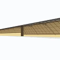 Modern Outdoor Sunshade Awning With Long Slope Design For Patio Garden Use