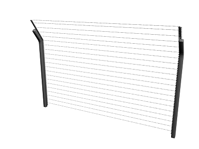 Metal Roadside Safety Barrier With Parallel Lines For Traffic Protection 3d model