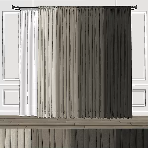 Modern Curtain Fabric Curtain Window Screen 3d model
