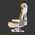 Comfortable Orange Cushioned Chair With White Frame And Rolling Wheels Design