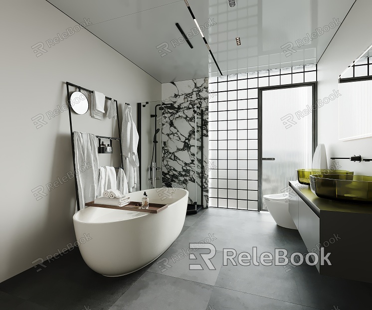 Modern Toilet Shower Room Bathtub Bathroom Supplies model