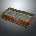 Copper Rectangular Kitchen Appliance Tray With Perforated Design And Wheels
