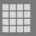 Switch modern switch socket combination switch socket strong weak box rail 3d model