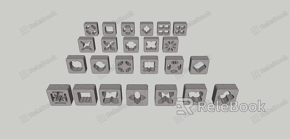 New Chinese-style Component Building Component Combination model