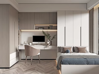 Modern Tatami Bedroom 3d model