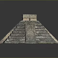 Cartoon Pyramid Scene With Ancient Step Structure And Stone Top Platform 3d model