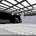 Modern Stage Setup With Large Screen Lighting And Audience Seats 3d model