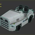 White Open Top Small Utility Vehicle With Two Black Seats And Front Grille