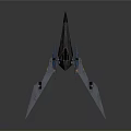 Futuristic Spacecraft Design With Gray Wings And Blue Thrusters For Space Exploration
