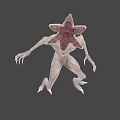 Slim Alien Game Movie Character With Sharp Claws And Multi Petal Head 3d model