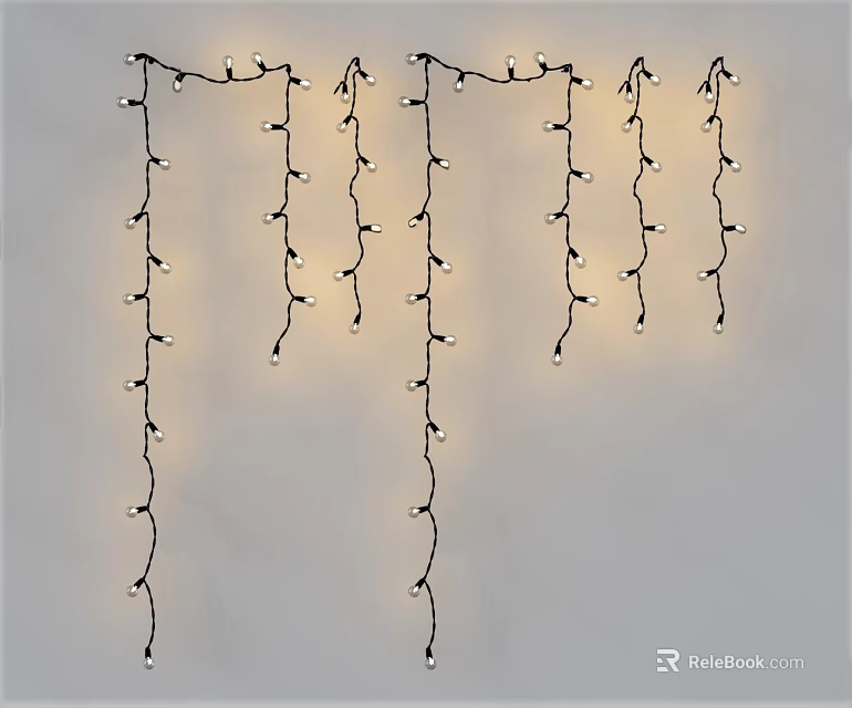 Decorative Hanging String Lights With Multiple Strands And Warm Glow For Indoor Decoration 3d model 