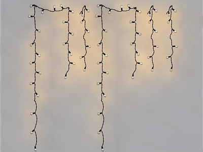 Decorative Hanging String Lights With Multiple Strands And Warm Glow For Indoor Decoration 3d model