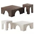 Modern Wooden Coffee Tables For Living Room With Arch Design And Color Contrast