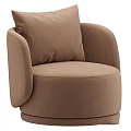 Soft Plush Beige Accent Chair Modern Design Round Seat Armrests And Multiple Colors Available