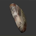 Irregularly Shaped Colorful Natural Stone With Red White Brown Hues And Intricate Polished Texture