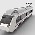 Building Blocks High Speed Train Model With White Gray Design And Detailed Windows 3d model