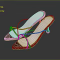 Brown Crocodile Pattern Heeled Sandals With Crisscross Straps And White Sole