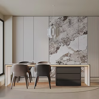 Modern dining table 3d model