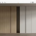 Modern Minimalist Wardrobe Design With Wooden And White Panel Doors Interior