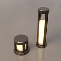 Outdoor Lights with Two Different Heights Metal Finish and Warm Glow for Garden
