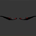 Striking Red And Black Demon Wings Design With Gothic Decor Elements