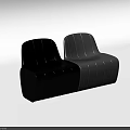 Modern Black and White Leisure Chairs with Smooth Leather Upholstery and Sleek Minimalist Design
