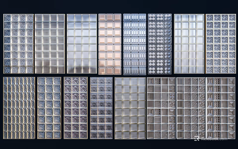 Various Partition Panel Designs With Diverse Patterns and Textures for Interior Spaces 3d model