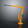 Orange Jib Crane Equipment with Horizontal Boom Lifting Hook and Stable Base