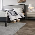 Modern Upholstered Double Bed With Cozy Bedding And Elegant Nightstands In Bright Comfortable Bedroom Interior