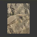 Arid Desert Landscape With Rolling Hills Dry Ground And Sparse Cacti Vegetation