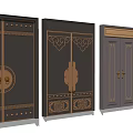 Stylish Security Doors With Diverse Designs Ornate Patterns And Metal Handles 3d model