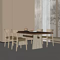 Dining Table and Chair Combination Dining Chair Square Dining Table 3d model