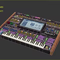 Professional Digital Synthesizer SYNTH-1 With Touchscreen Display Knobs Buttons Wooden Frame and Keyboard for Music Production