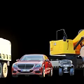 Utility Vehicles Collection Featuring Truck Excavator Car ATV And Motorcycle